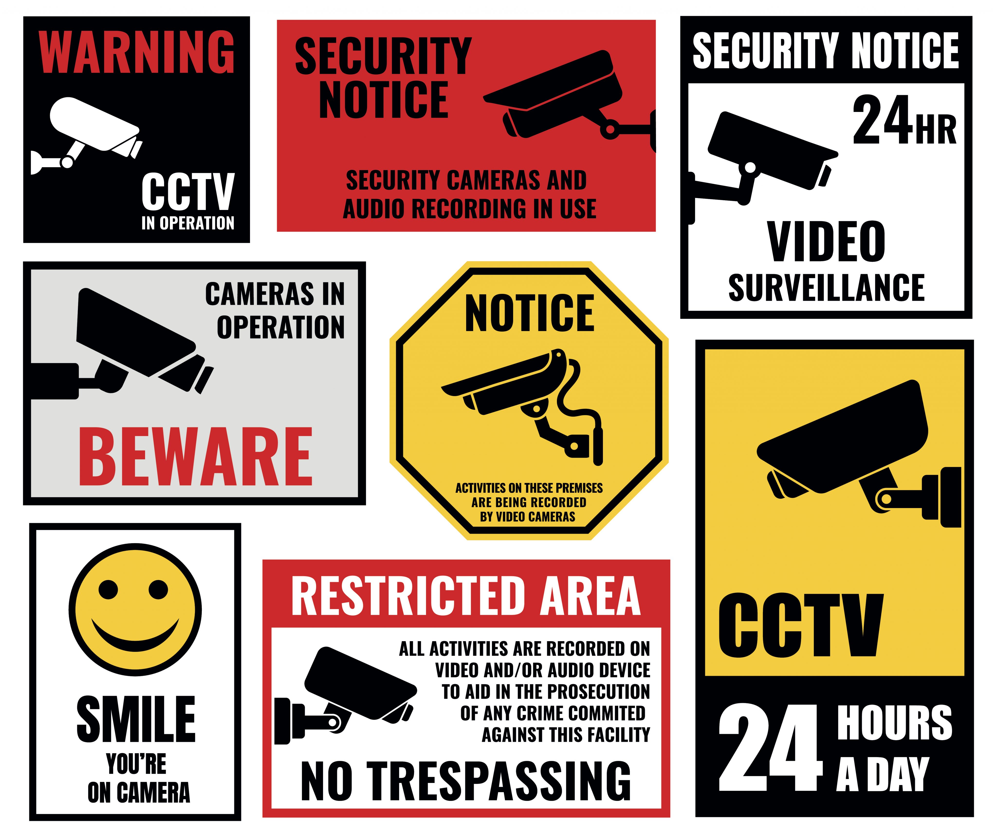 security camera signs, cctv stickers Evolving Solutions